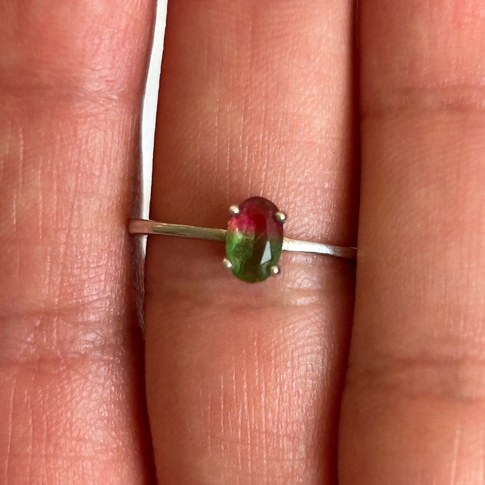 Genuine Watermelon Tourmaline Ring size 6